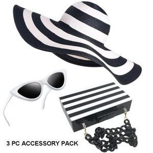 NWT Adorable Barbie Movie Black & White Striped Dress Swimsuit Halloween…